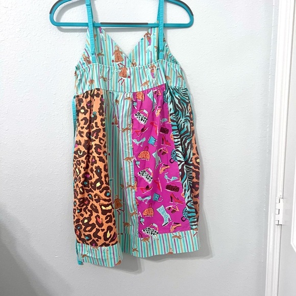 RAINFOREST CAFE Colorful Patchwork Sundress L - Picture 2 of 5
